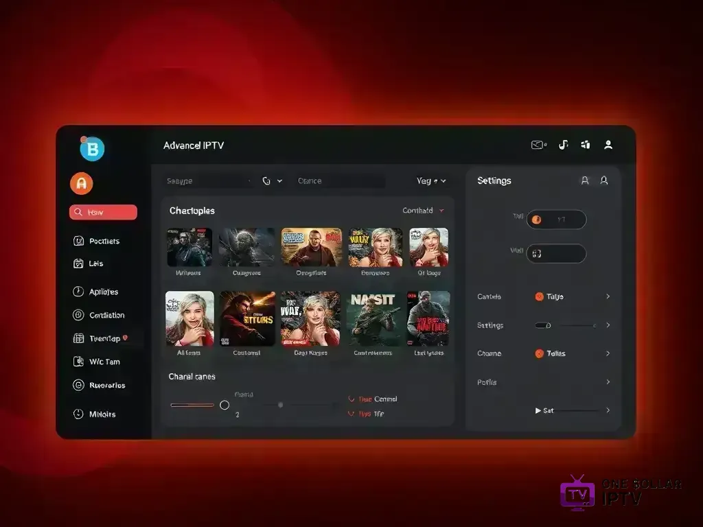 Dashboard showing One Dollar IPTV  advanced features