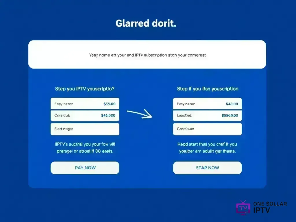 Step-by-step checkout process for One Dollar IPTV  payment