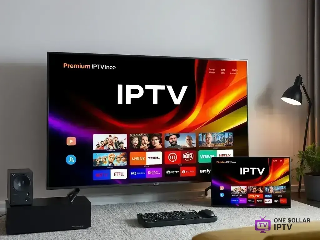 One Dollar IPTV  premium IPTV service interface on multiple devices