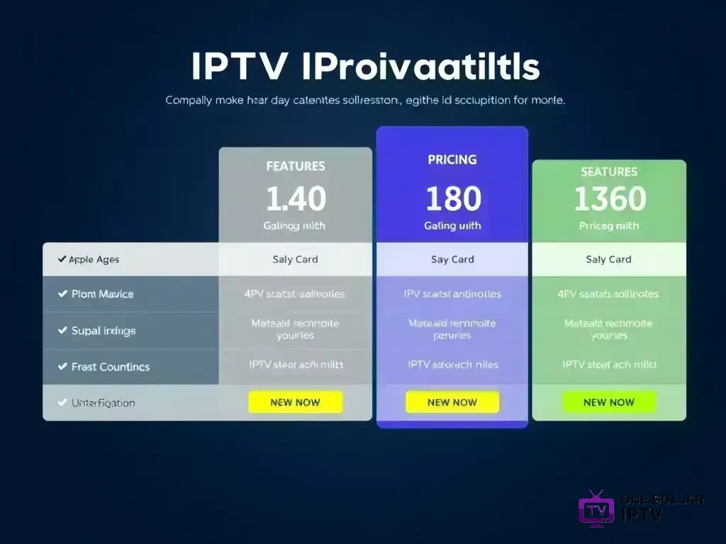 Visual comparison of One Dollar IPTV  pricing tiers