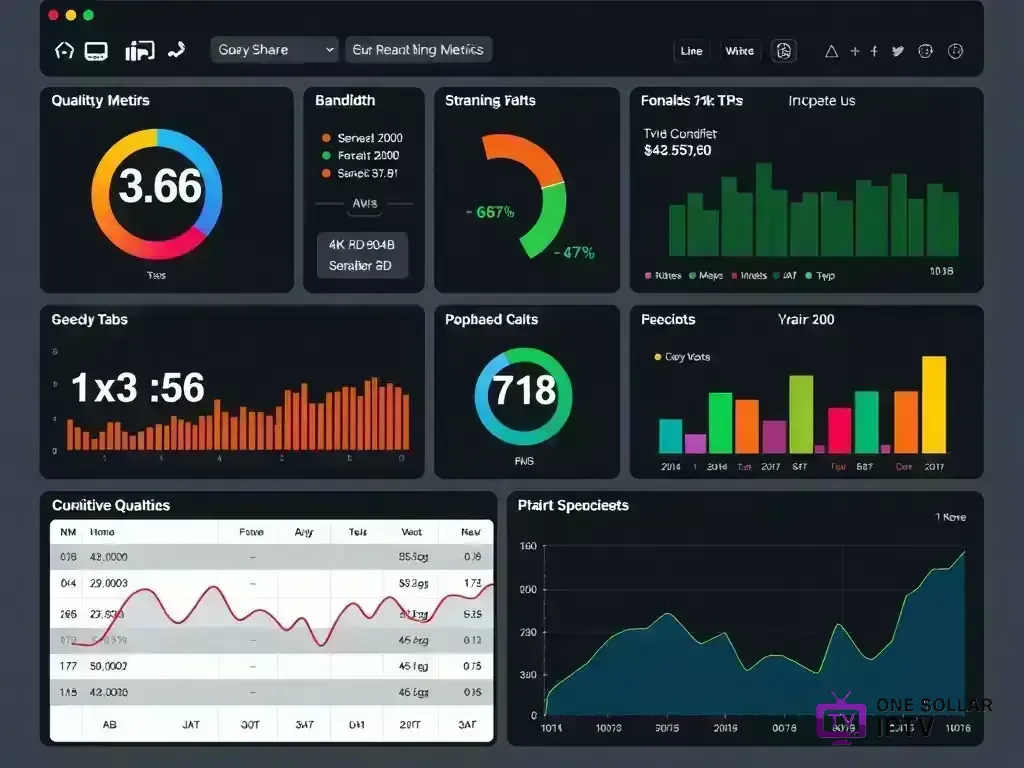Dashboard showing streaming quality metrics and performance